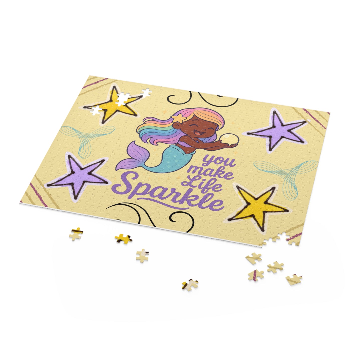 Coco Mermaid Puzzle — "You Make Life Sparkle" Inspirational Jigsaw (120/252/500 pcs)