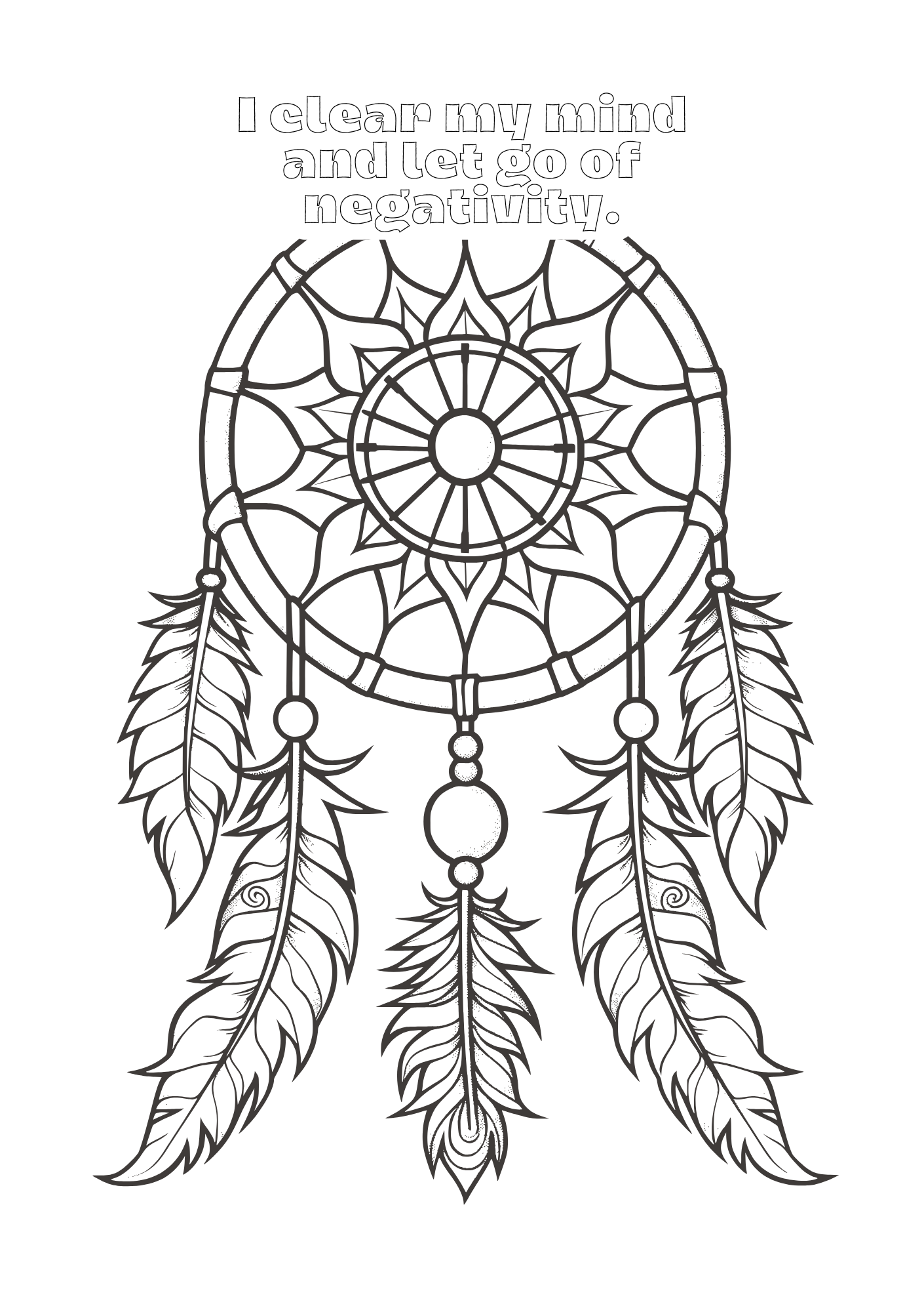 Affirmations & Stress Relief Coloring book for Adults - Digital Download