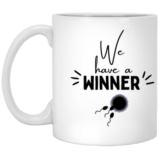 We have a winner 11 oz. White Mug