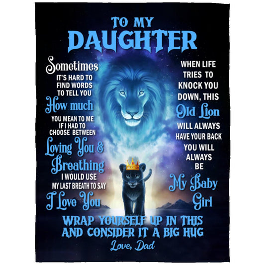 Daughter Old Lion Fleece Blanket