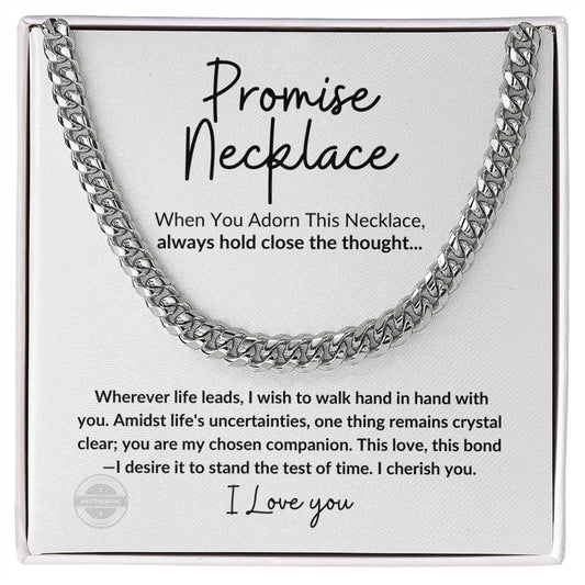 You are my chosen companion | Promise Necklace | Cuban Chain link