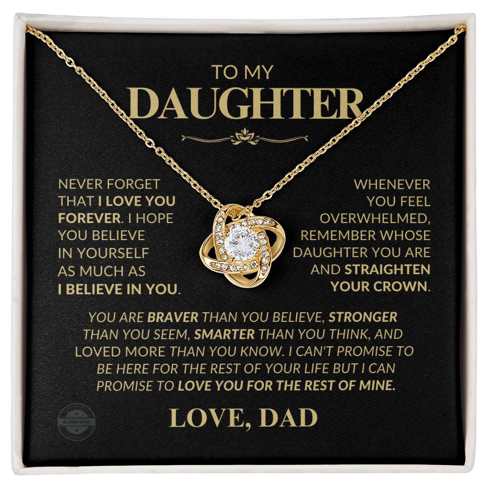 Beautiful Gift for Daughter from Dad " Love Knot" Necklace
