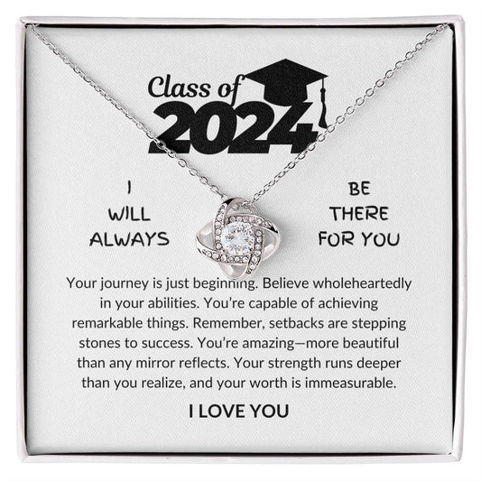 Class of 2024 - Worth is immeasurable - Graduation gift - Love knot Necklace