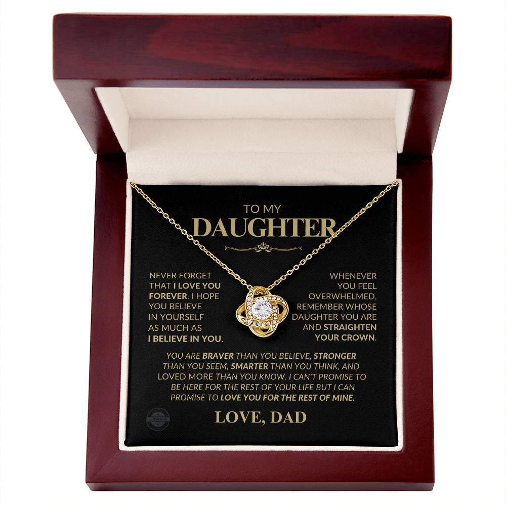 Beautiful Gift for Daughter from Dad " Love Knot" Necklace