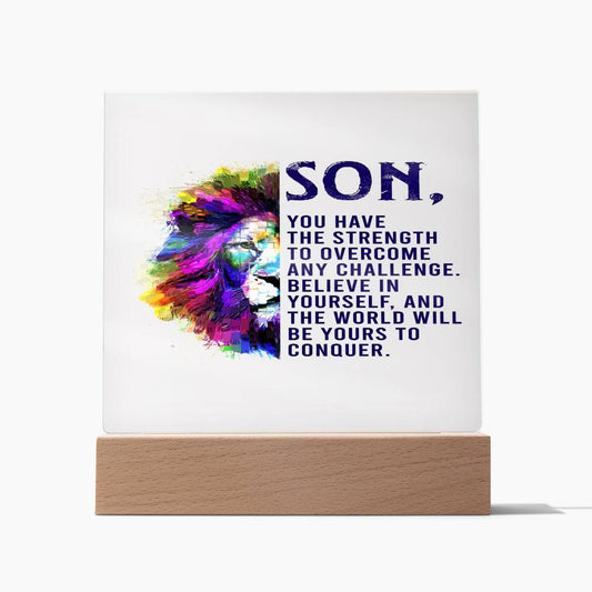 Son Believe in Yourself Square Acrylic Plaque | Christmas Gift | Birthday Gift