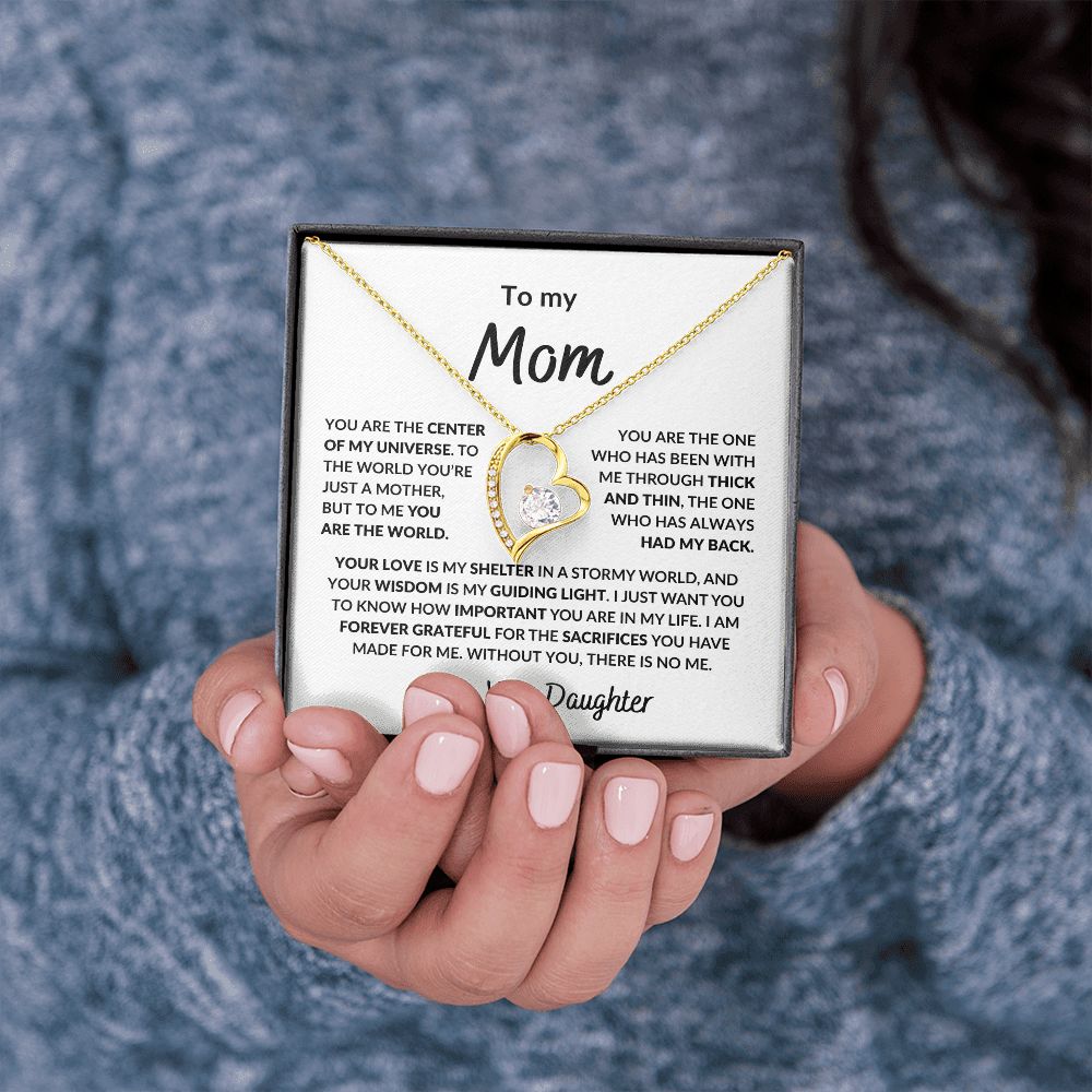 To Mom | Center of Universe | From Daughter | Forever Love Necklace
