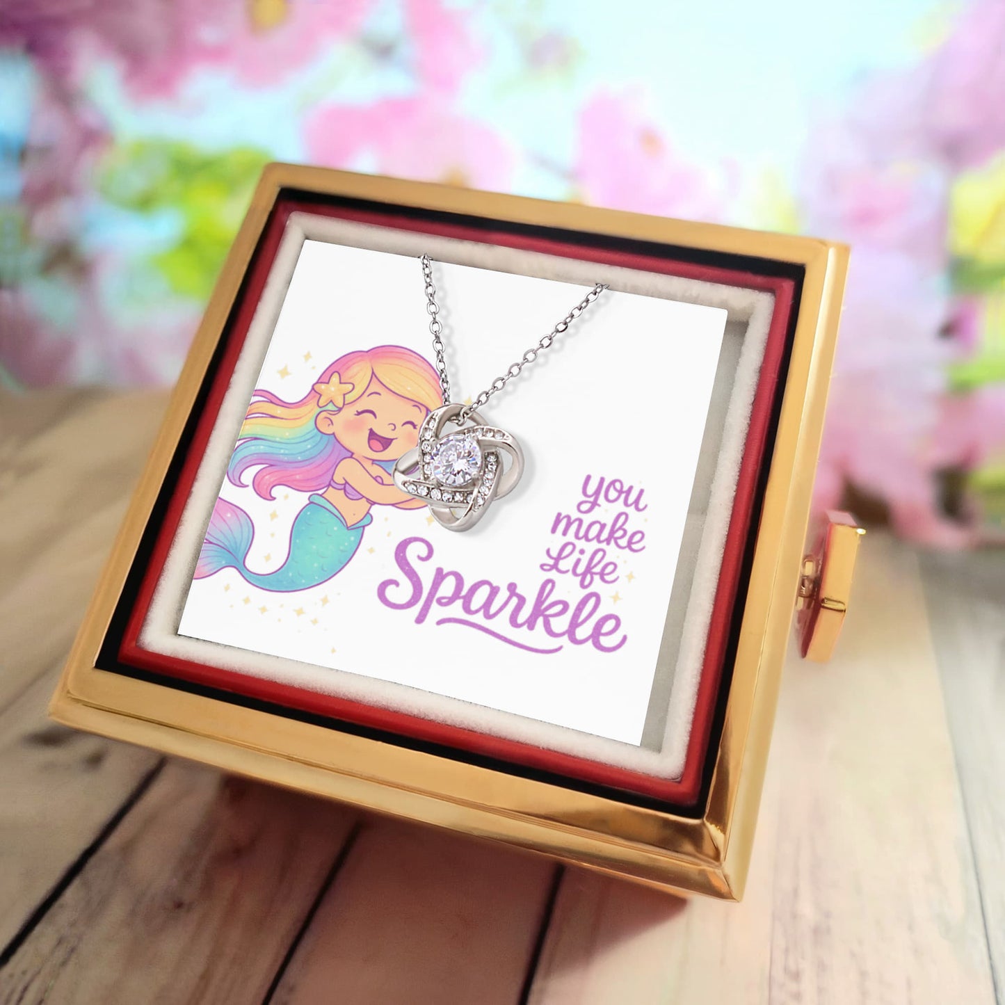 You make life sparkle - Love Knot Necklace - W