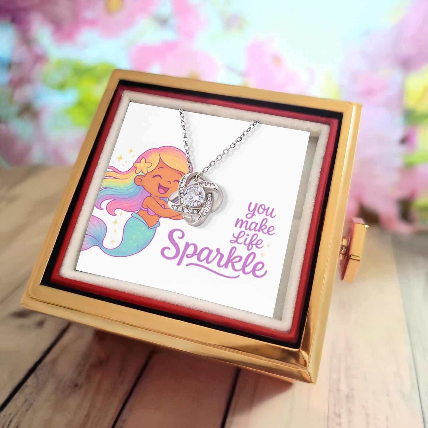 You make life sparkle - Love Knot Necklace - T