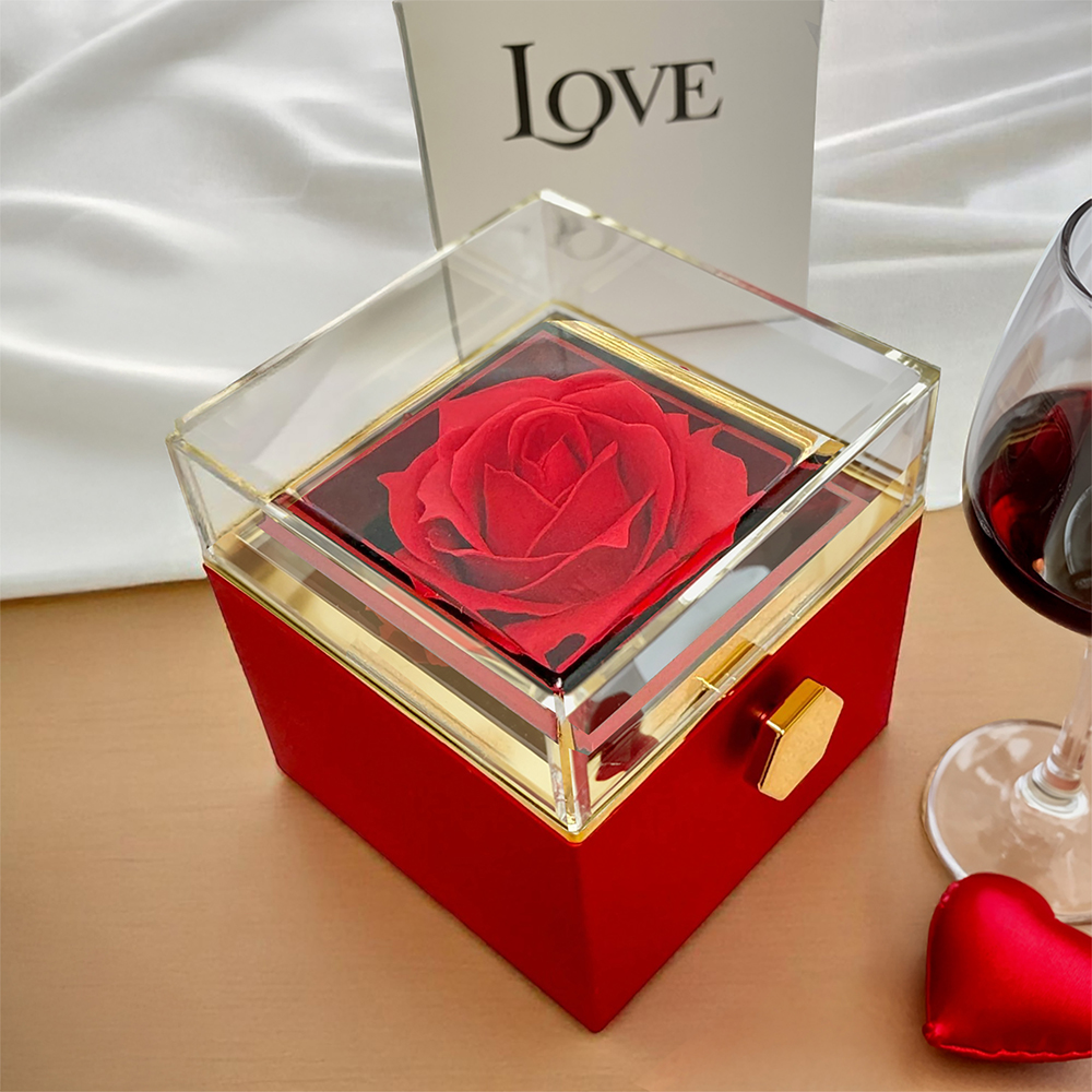 Apology Gift for her - I regret my hurtful actions - Loveknot necklace with Rotating Rose Gift Box
