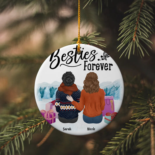 Besties Forever Circle Ornament
