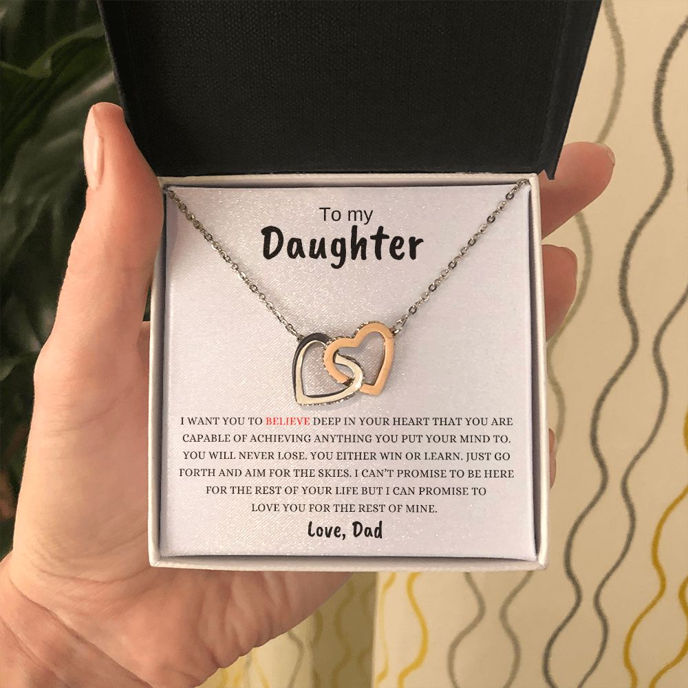 Daughter | Believe Deep | Interlocking Hearts Necklace