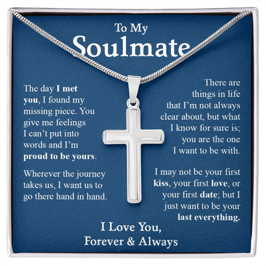 My Soulmate | I love you forever - Stainless Steel Cross Necklace