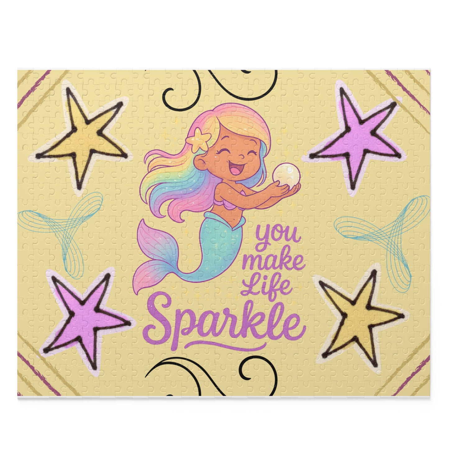 Caramel Mermaid "You Make Life Sparkle" Puzzle — 120/252/500-Piece Kids Jigsaw