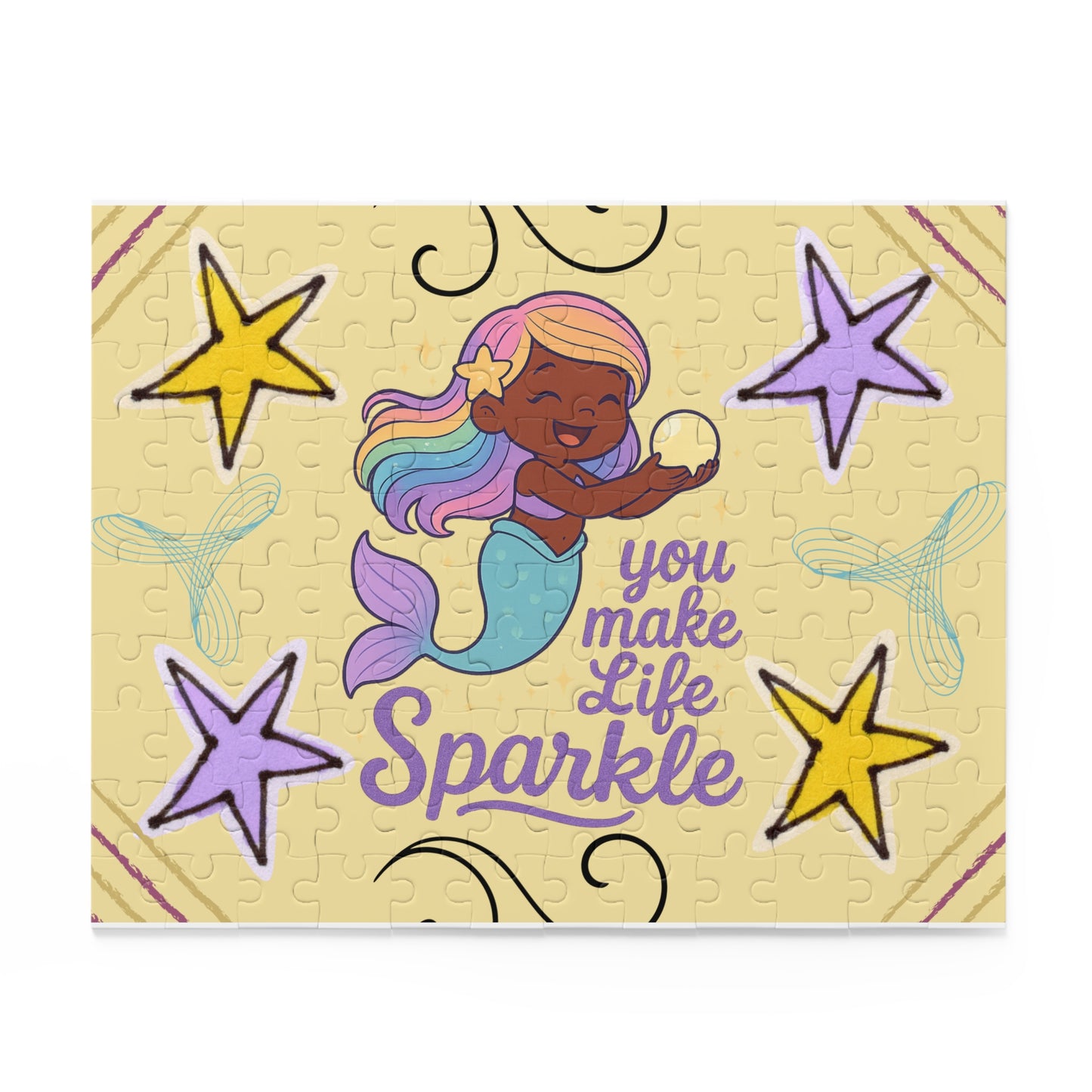 Coco Mermaid Puzzle — "You Make Life Sparkle" Inspirational Jigsaw (120/252/500 pcs)
