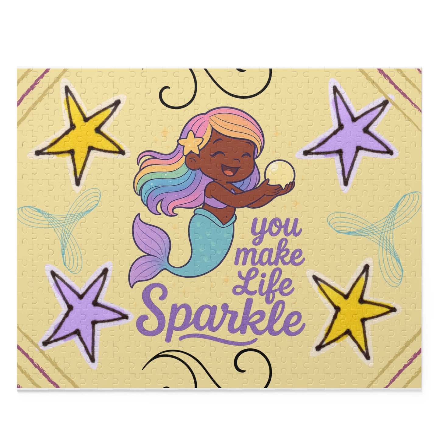 Coco Mermaid Puzzle — "You Make Life Sparkle" Inspirational Jigsaw (120/252/500 pcs)