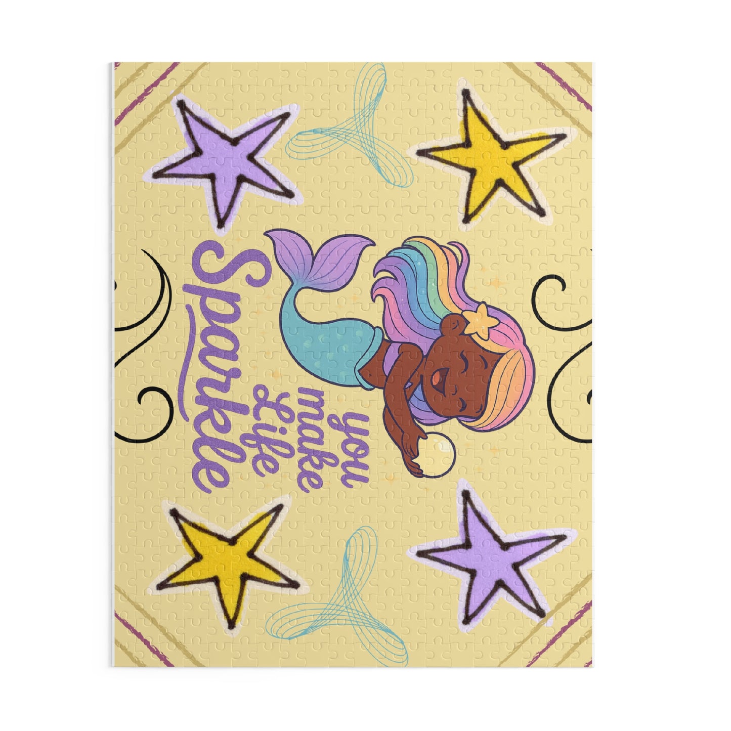 Coco Mermaid Puzzle — "You Make Life Sparkle" Inspirational Jigsaw (120/252/500 pcs)