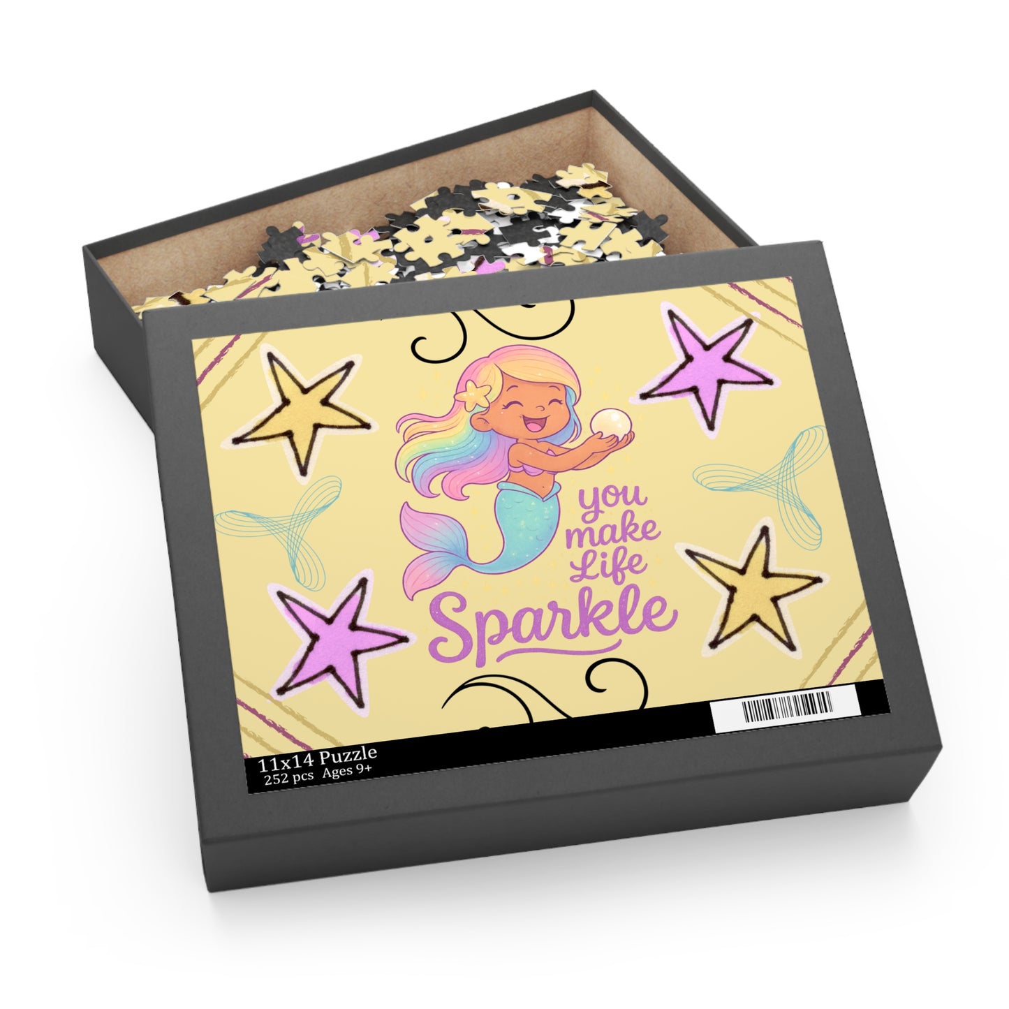 Caramel Mermaid "You Make Life Sparkle" Puzzle — 120/252/500-Piece Kids Jigsaw