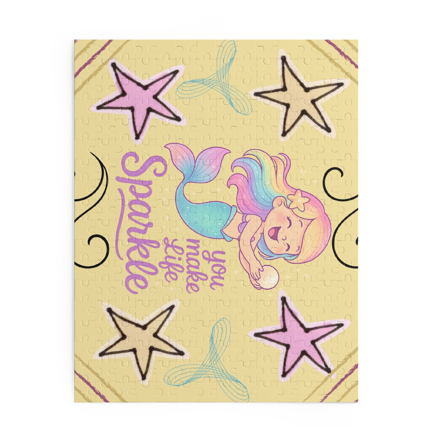 Snow Mermaid Puzzle – "You Make Life Sparkle" Jigsaw (120/252/500-Piece)