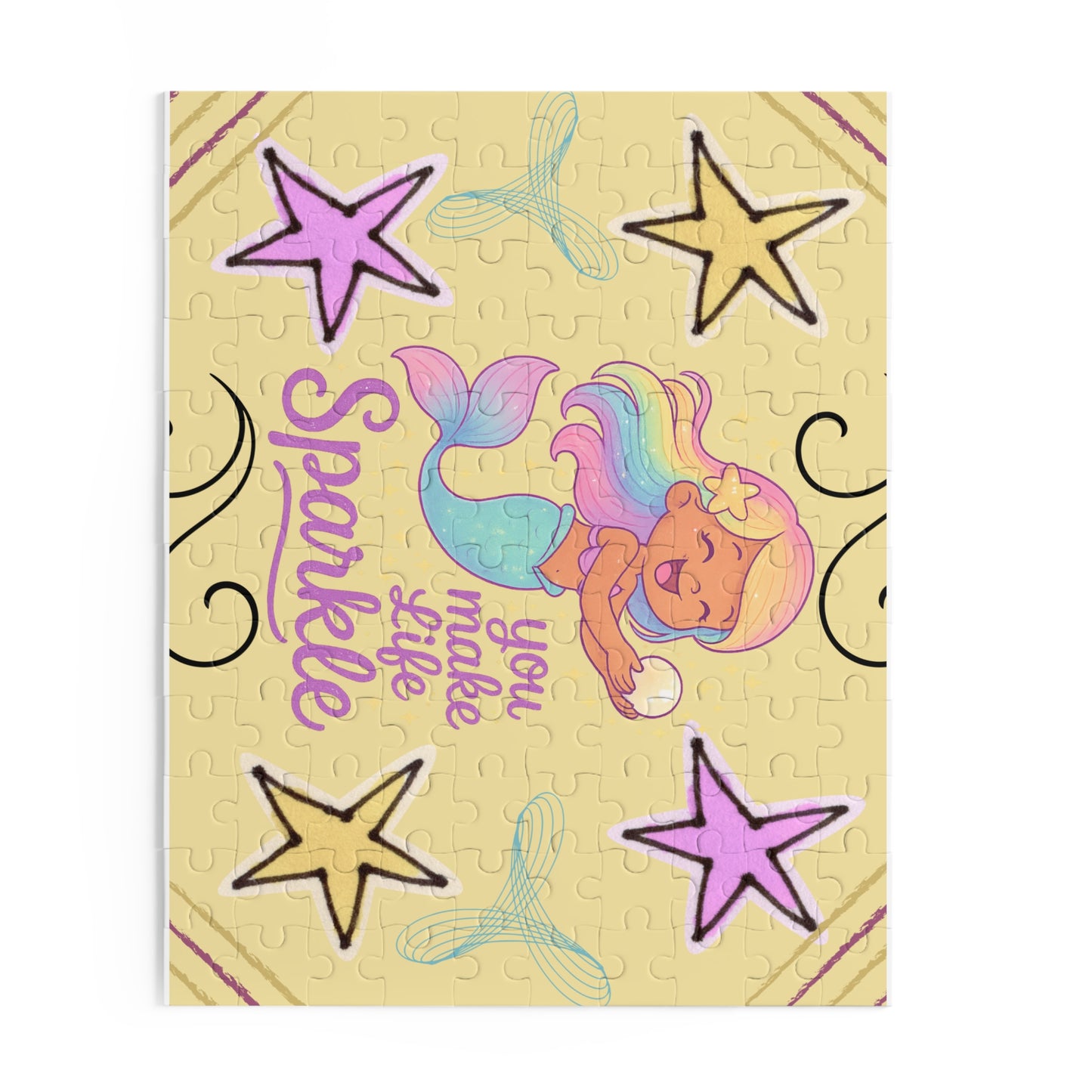Caramel Mermaid "You Make Life Sparkle" Puzzle — 120/252/500-Piece Kids Jigsaw