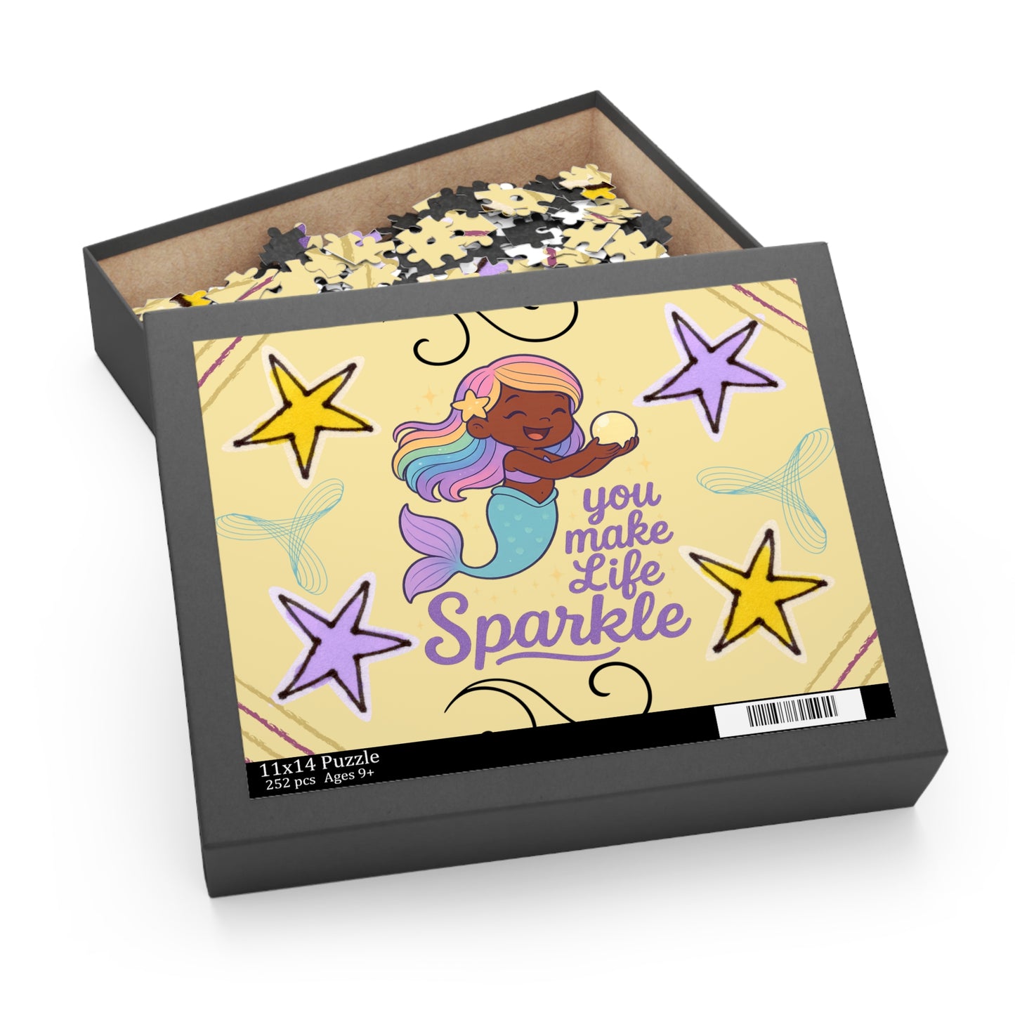 Coco Mermaid Puzzle — "You Make Life Sparkle" Inspirational Jigsaw (120/252/500 pcs)