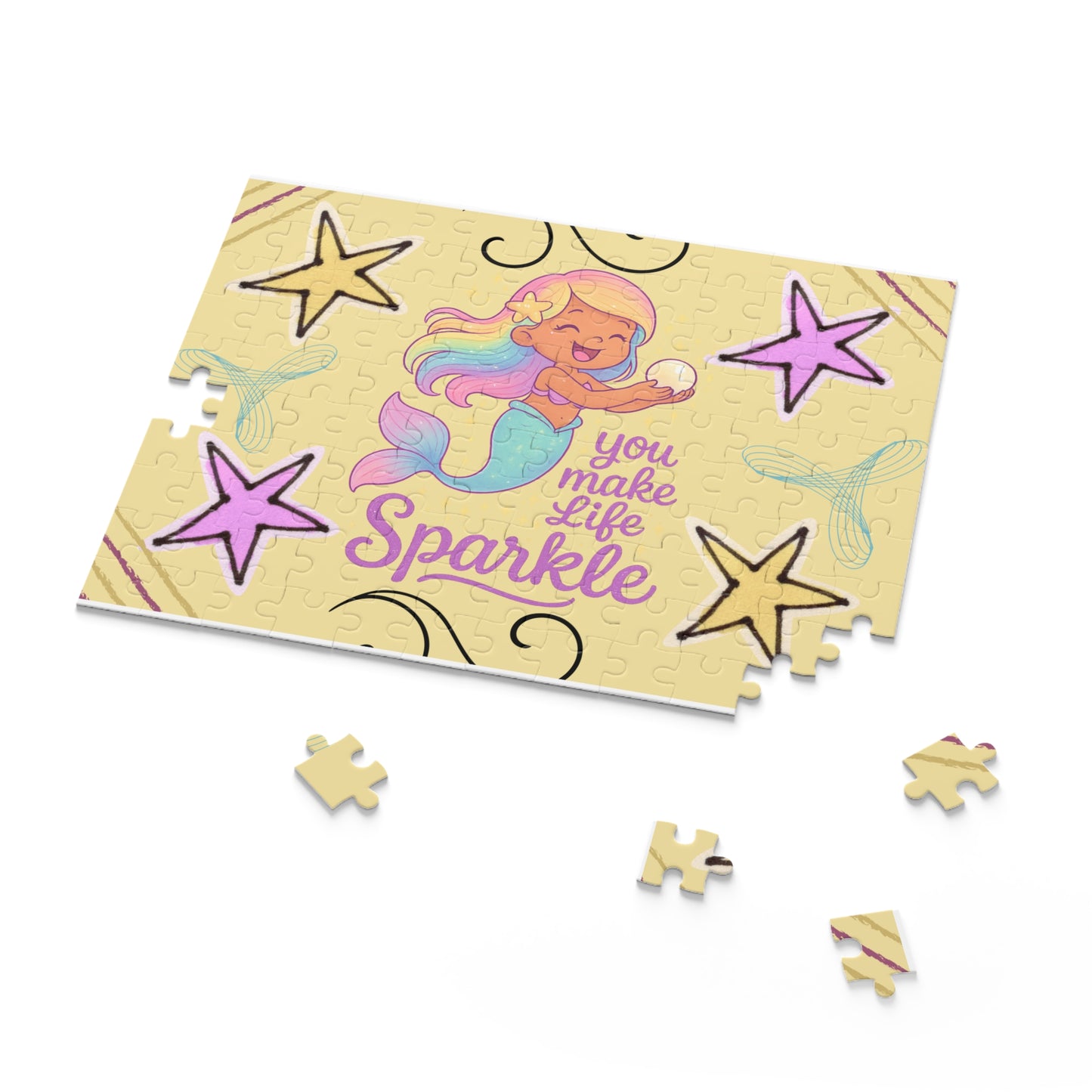 Caramel Mermaid "You Make Life Sparkle" Puzzle — 120/252/500-Piece Kids Jigsaw