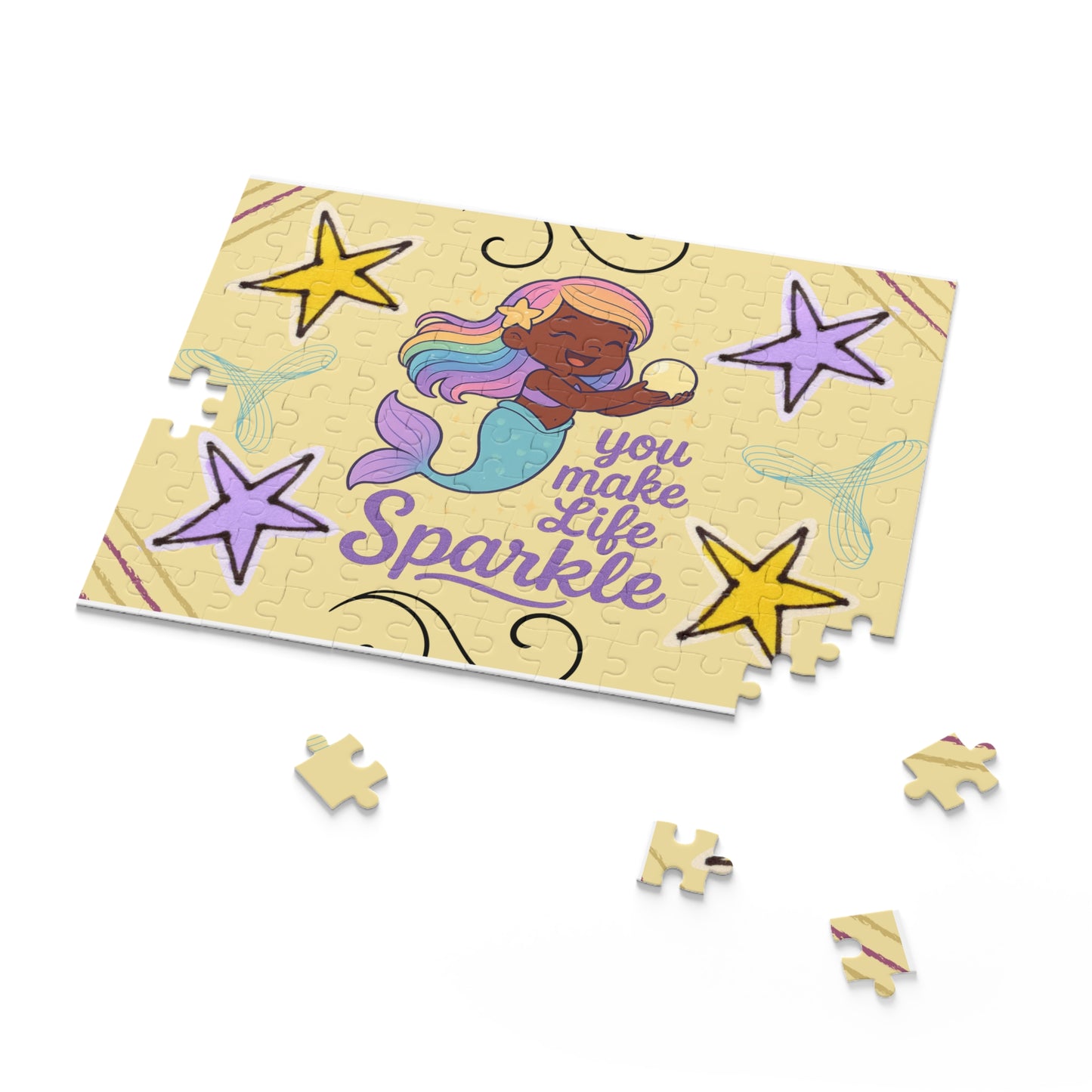 Coco Mermaid Puzzle — "You Make Life Sparkle" Inspirational Jigsaw (120/252/500 pcs)