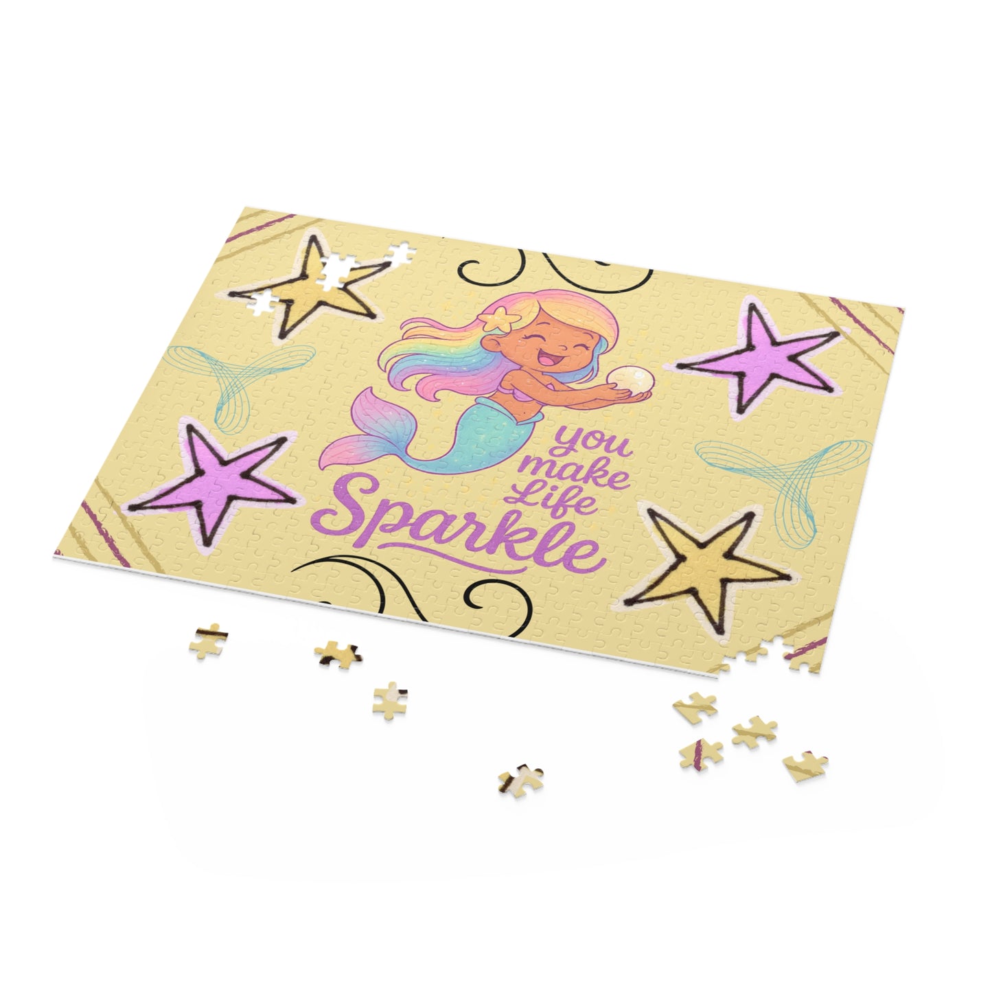 Caramel Mermaid "You Make Life Sparkle" Puzzle — 120/252/500-Piece Kids Jigsaw