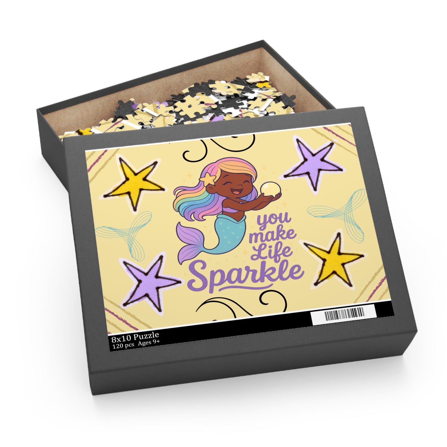 Coco Mermaid Puzzle — "You Make Life Sparkle" Inspirational Jigsaw (120/252/500 pcs)