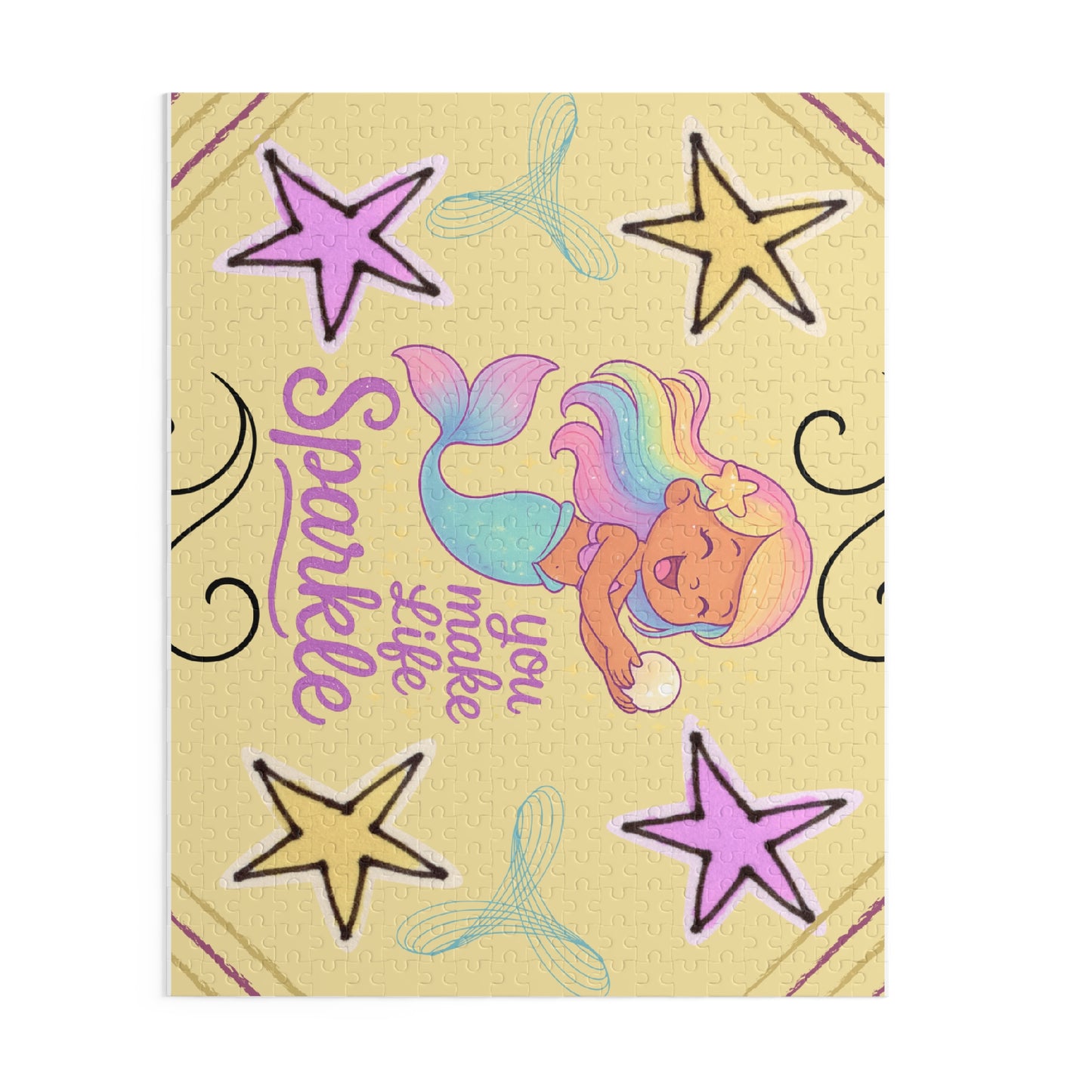 Caramel Mermaid "You Make Life Sparkle" Puzzle — 120/252/500-Piece Kids Jigsaw