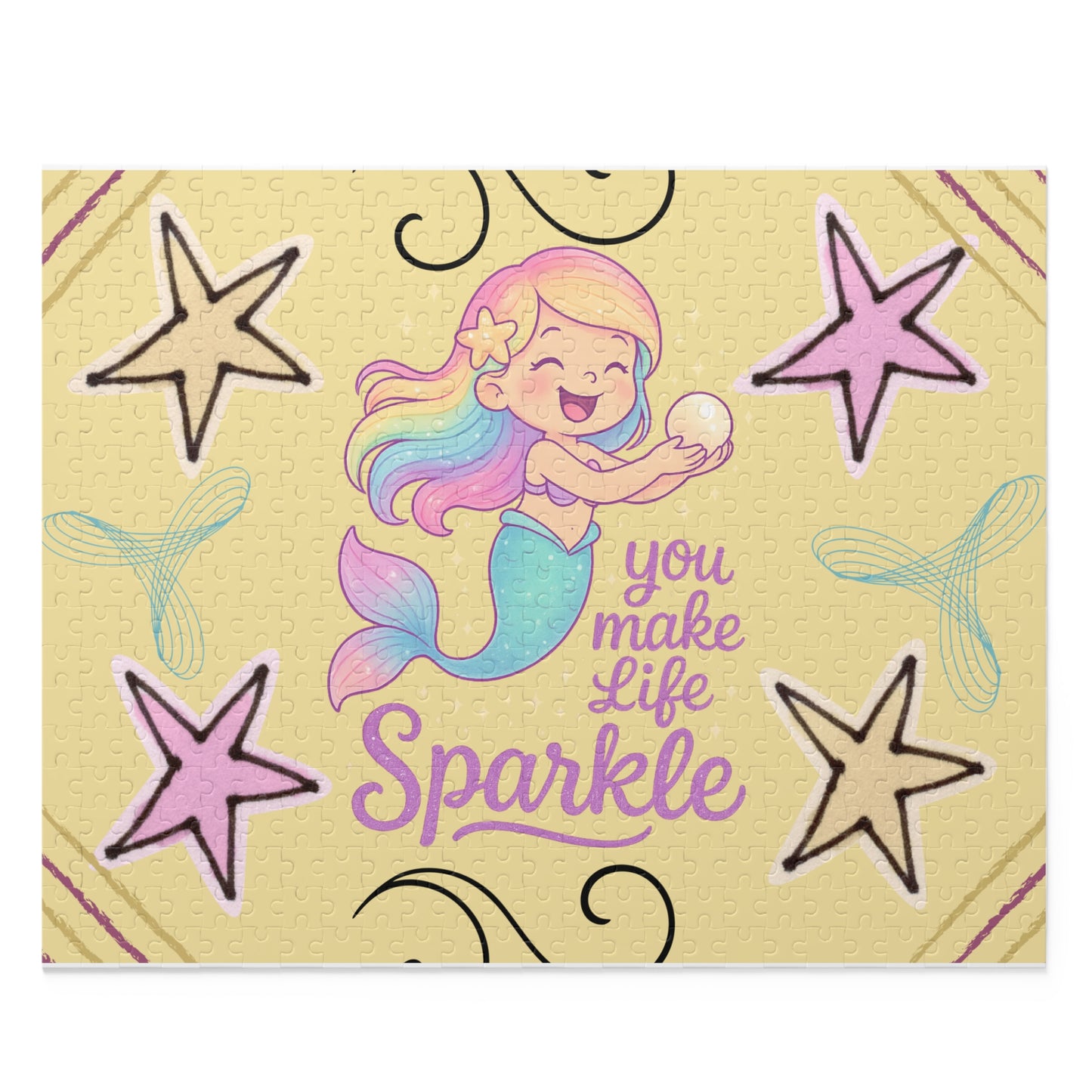 Snow Mermaid Puzzle – "You Make Life Sparkle" Jigsaw (120/252/500-Piece)