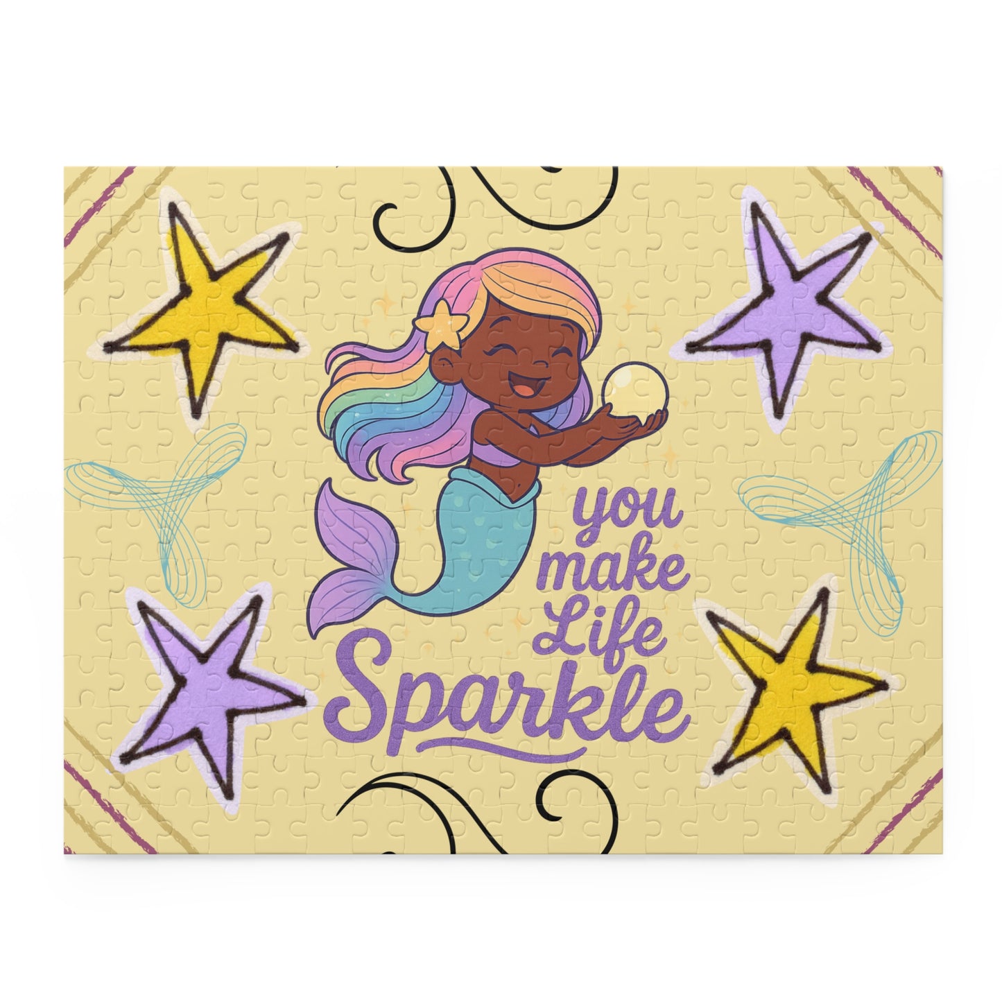 Coco Mermaid Puzzle — "You Make Life Sparkle" Inspirational Jigsaw (120/252/500 pcs)