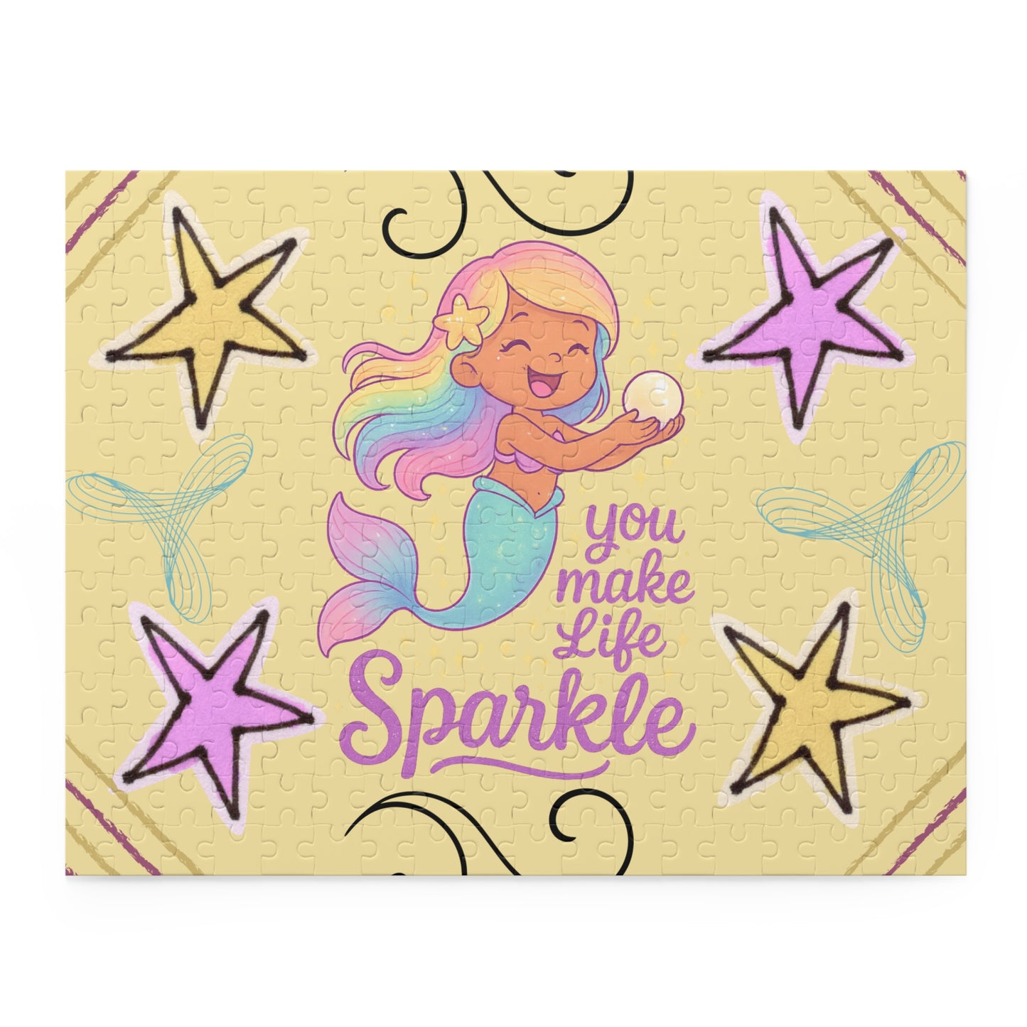 Caramel Mermaid "You Make Life Sparkle" Puzzle — 120/252/500-Piece Kids Jigsaw