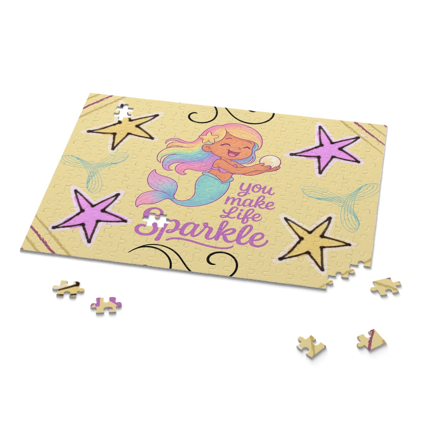Caramel Mermaid "You Make Life Sparkle" Puzzle — 120/252/500-Piece Kids Jigsaw