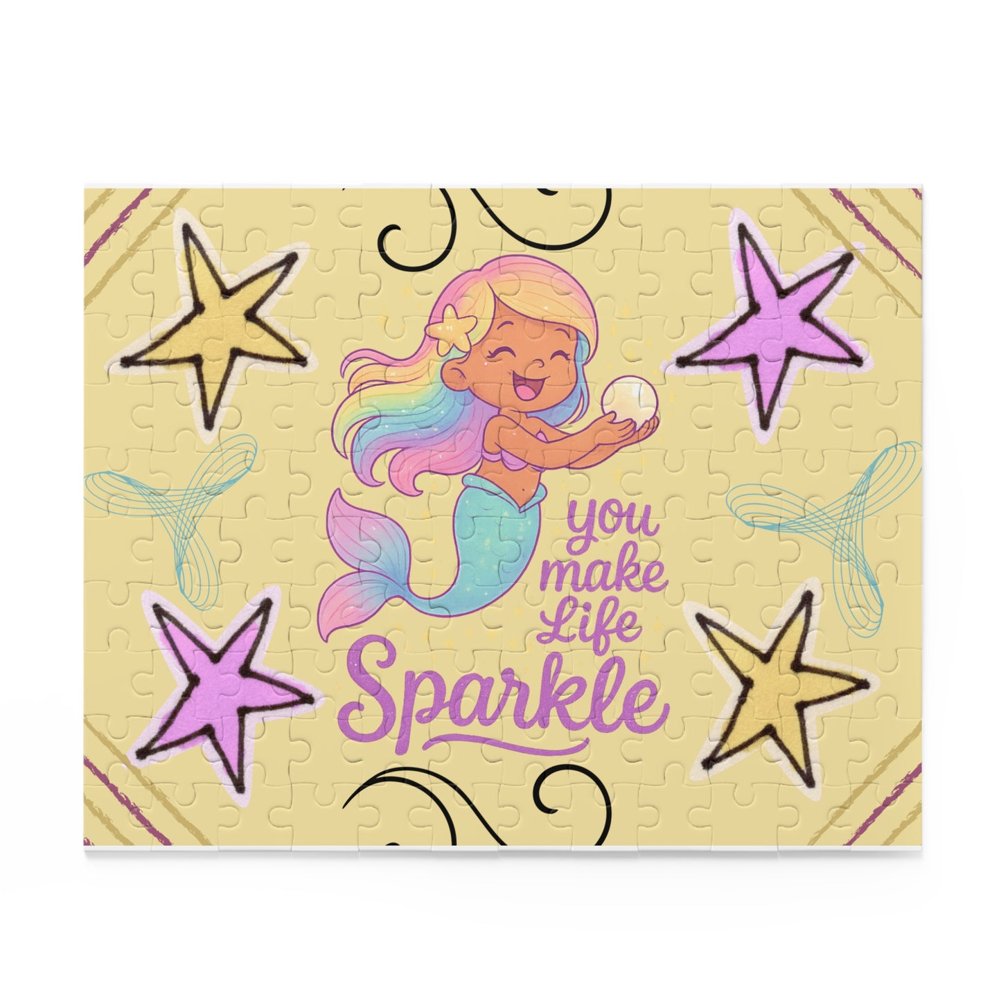 Caramel Mermaid "You Make Life Sparkle" Puzzle — 120/252/500-Piece Kids Jigsaw
