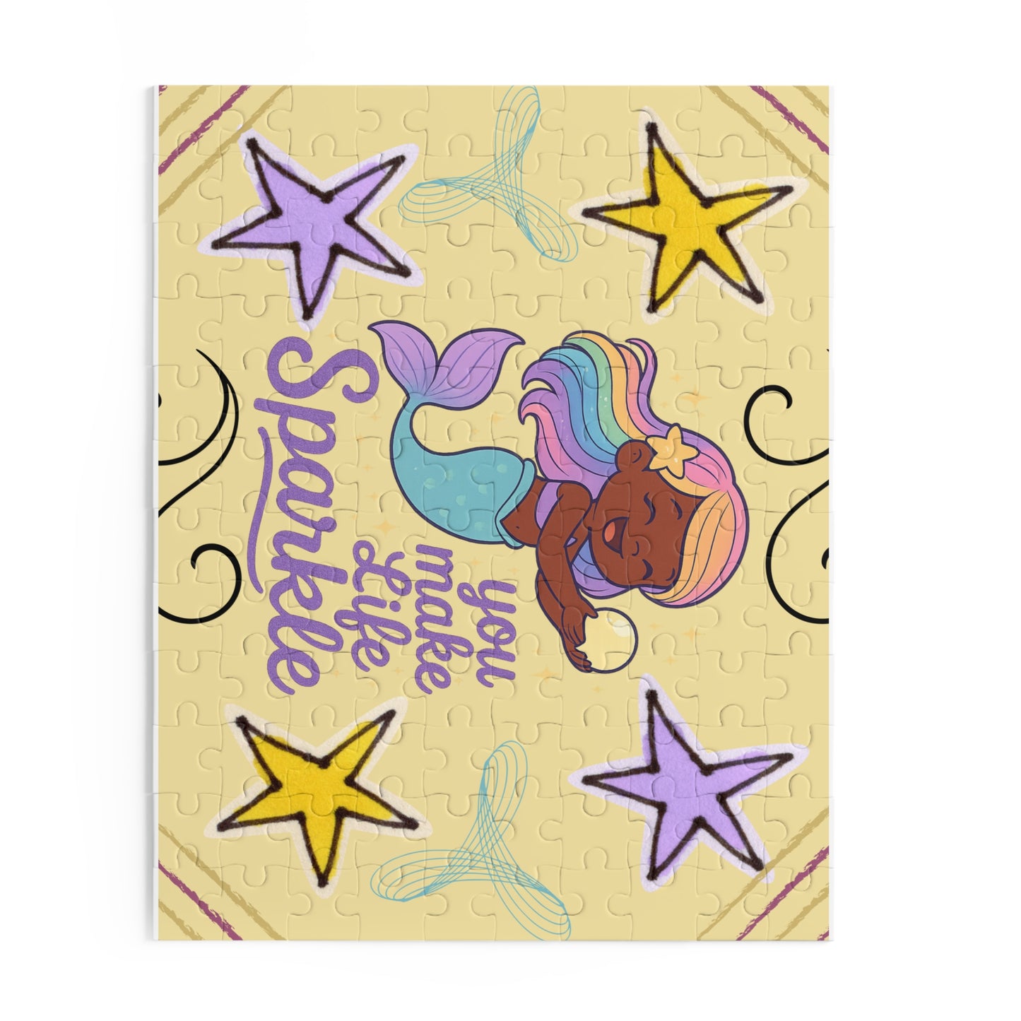 Coco Mermaid Puzzle — "You Make Life Sparkle" Inspirational Jigsaw (120/252/500 pcs)