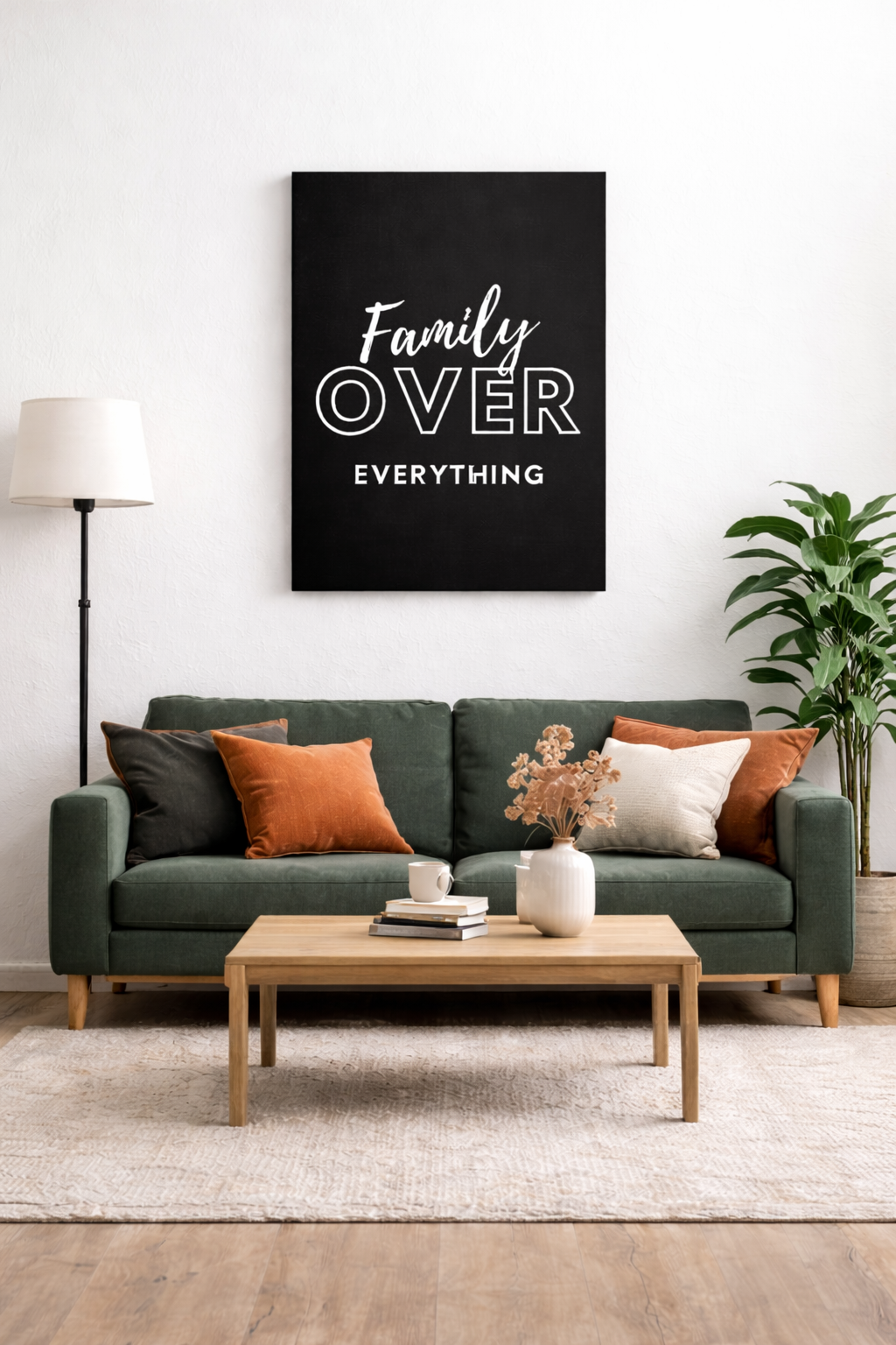 Family Over Everything Portrait Canvas 1.5in Frame