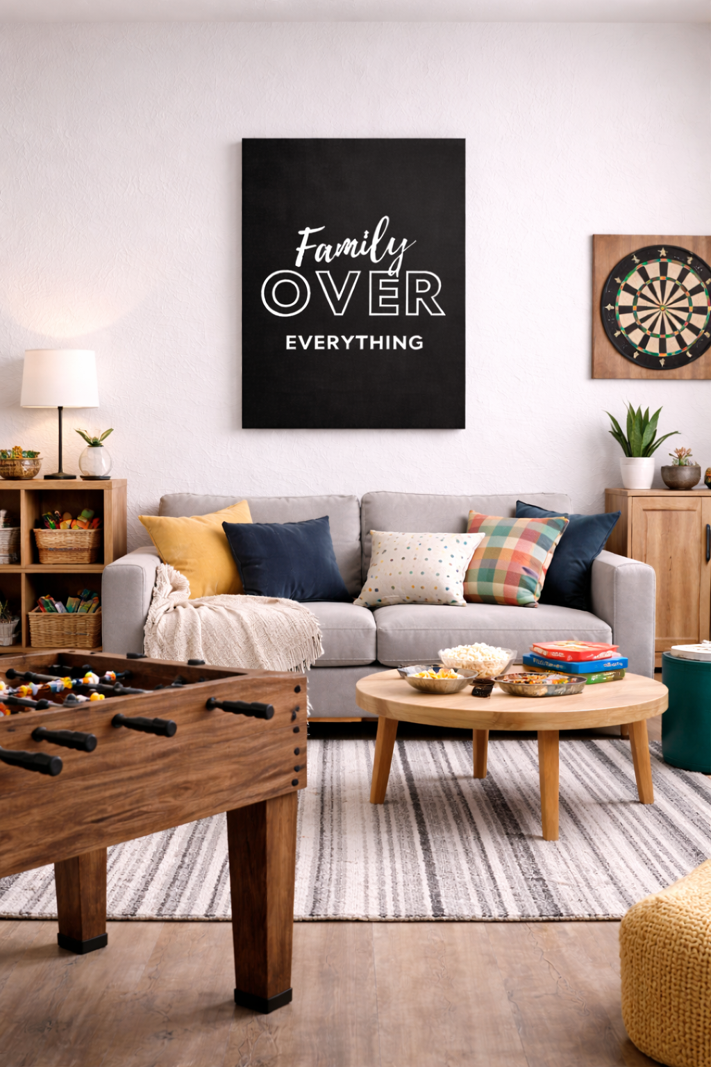 Family Over Everything Portrait Canvas 1.5in Frame