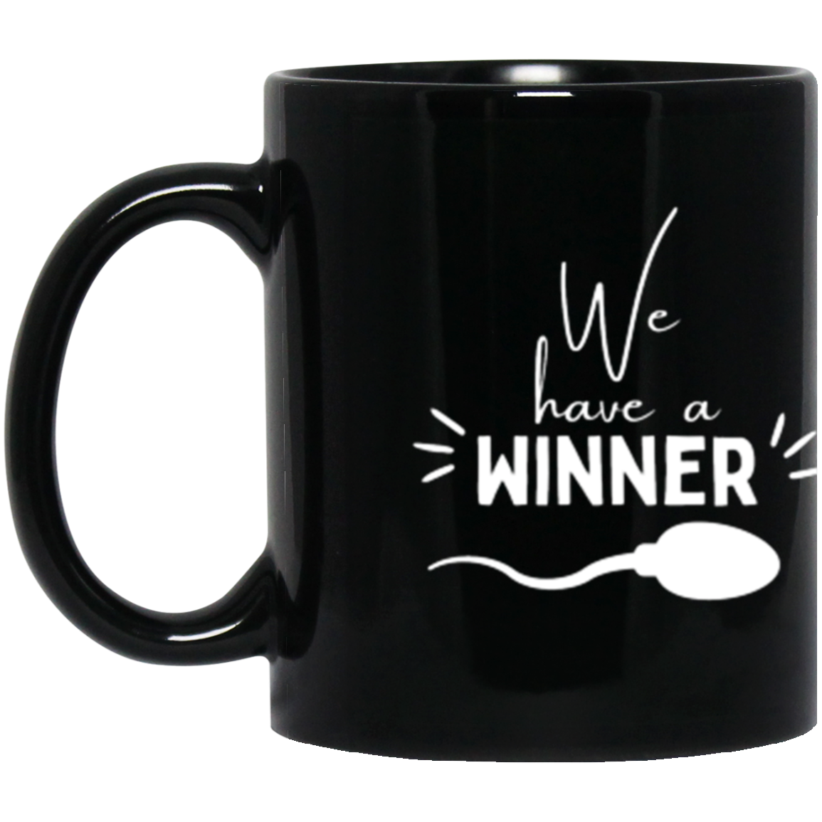 Winner Sperm 11 oz. Black Mug