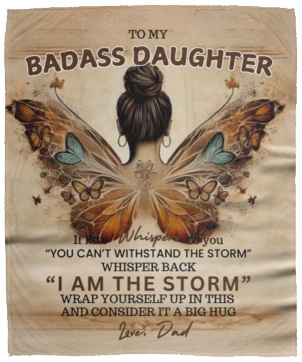 Badass Daughter Blanket From Dad