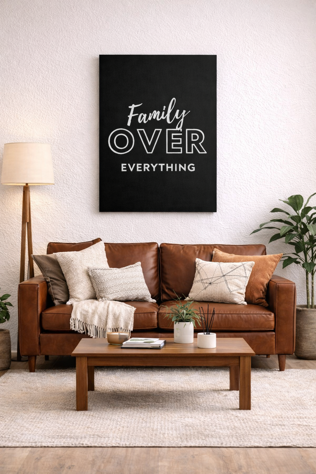 Family Over Everything Portrait Canvas 1.5in Frame
