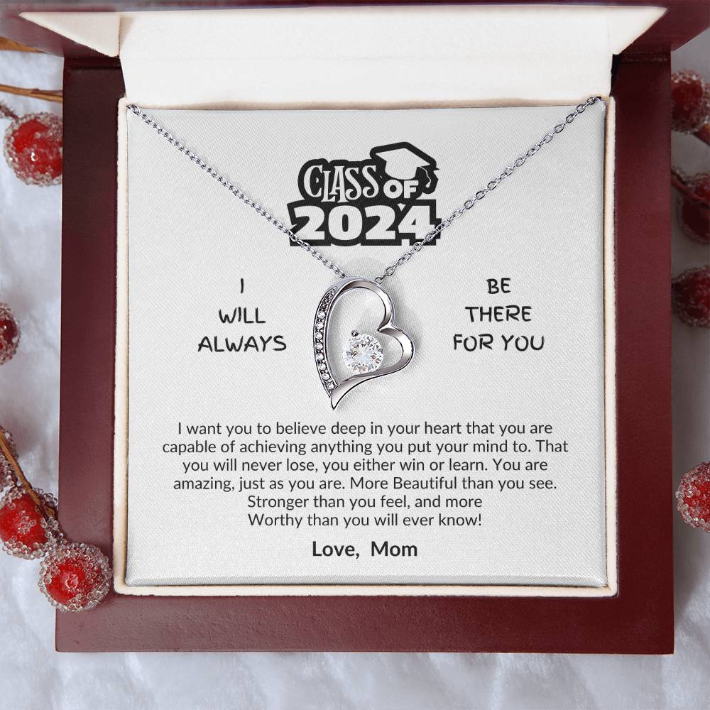 Class of 2024 | Be there for you | Love Mom | Love knot necklace