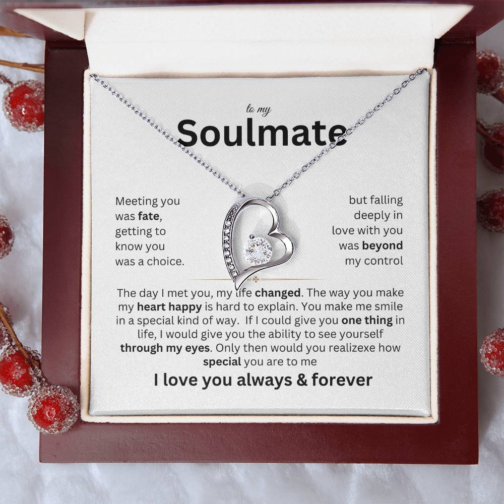 To my Soulmate - Meeting you was fate - Forever love necklace v2