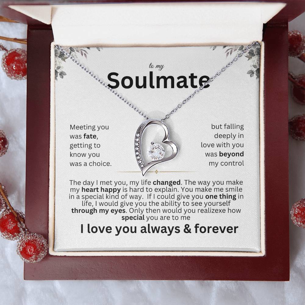 TO my Soulmate - Meeting you was fate - Forever Love necklace v3