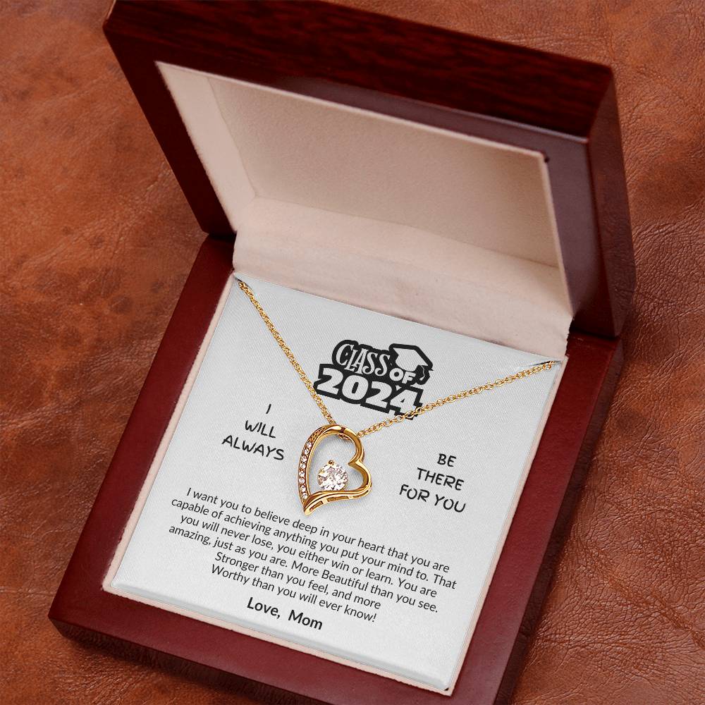 Class of 2024 | Be there for you | Love Mom | Love knot necklace