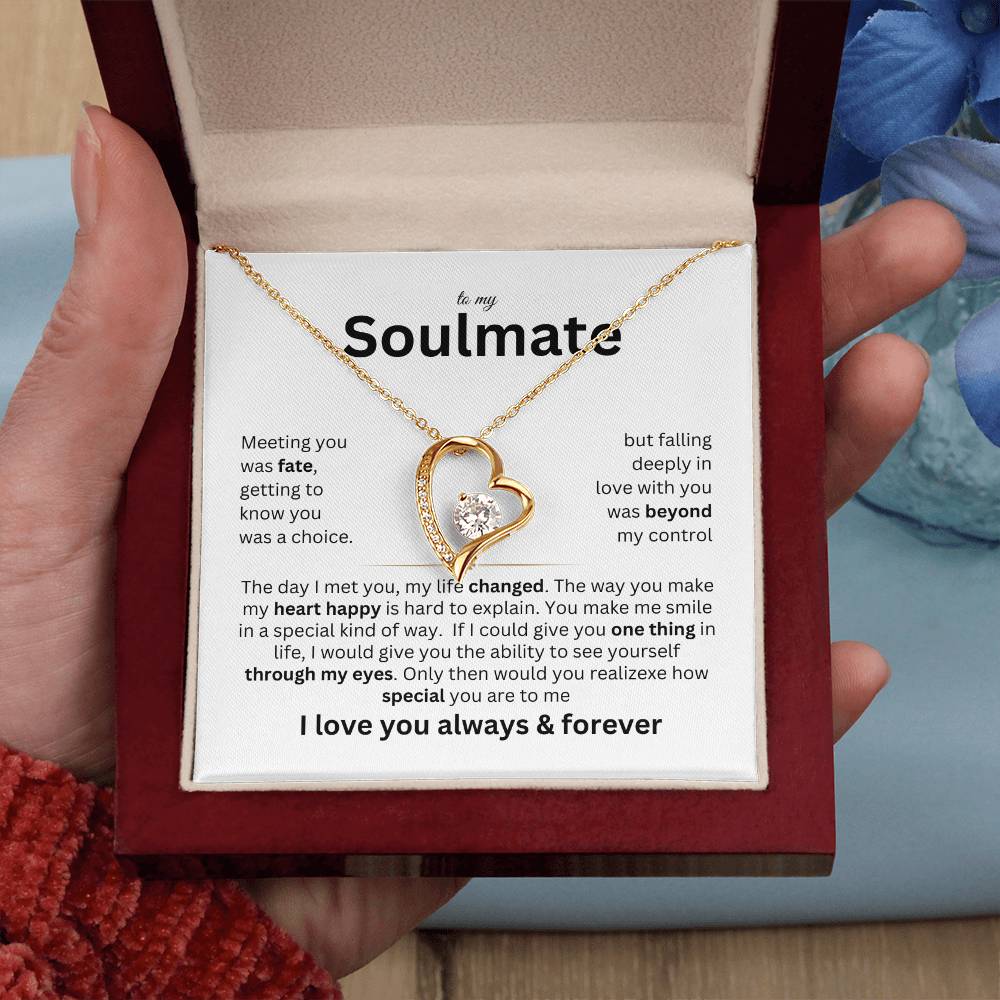 To my Soulmate - Meeting you was fate - Forever love necklace v2