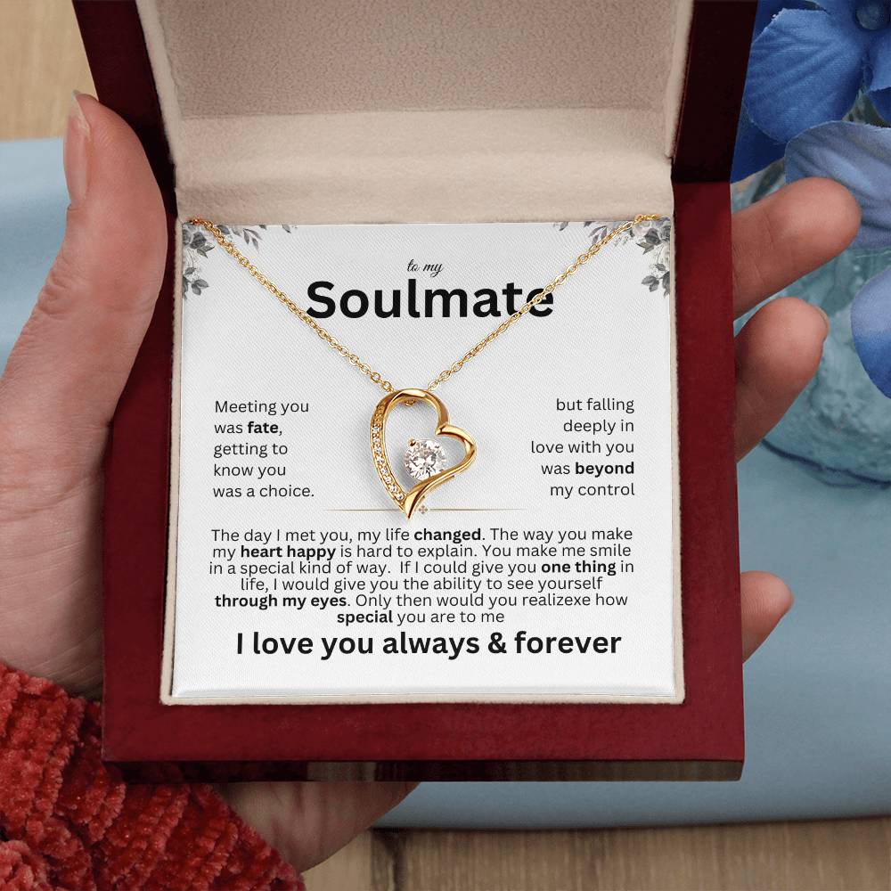 TO my Soulmate - Meeting you was fate - Forever Love necklace v3