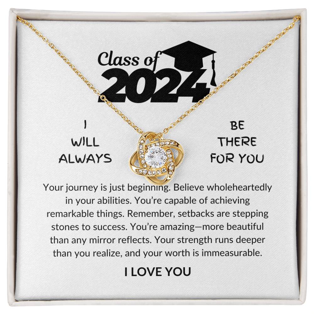 Class of 2024 - Worth is immeasurable - Graduation gift - Love knot Necklace