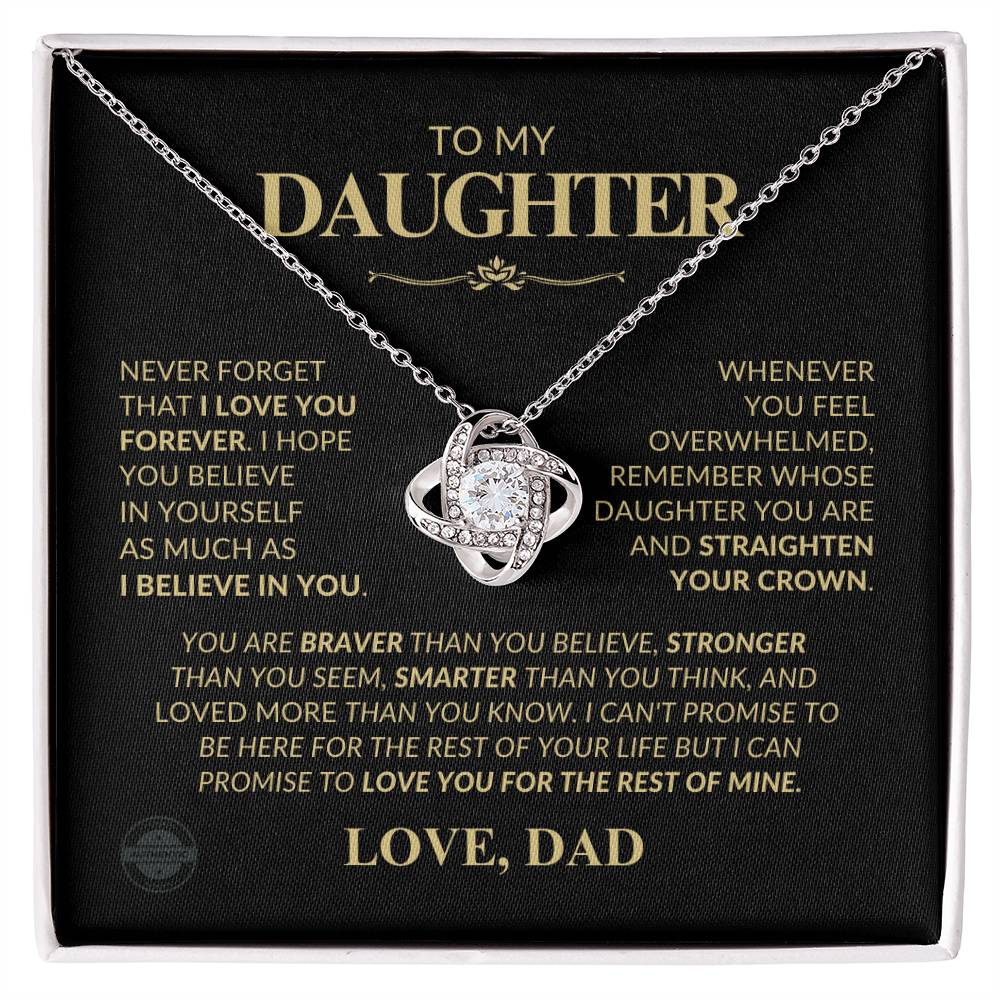 Beautiful Gift for Daughter from Dad " Love Knot" Necklace