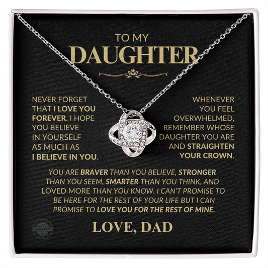 Beautiful Gift for Daughter from Dad " Love Knot" Necklace