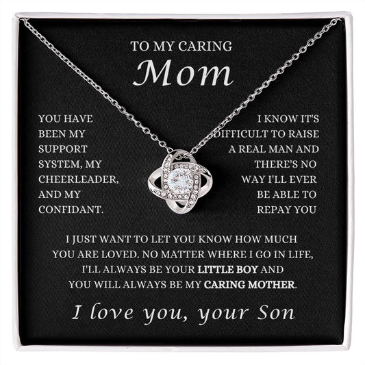 TO MY CARING MOM | CHEERLEADER | LOVE KNOT NECKLACE